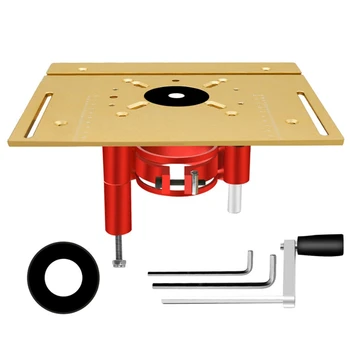 Алюминиевый стол для фрезерования, вставная пластина, набор для подъема прецизионного фрезерования -Подъемная база для фрезерования по дереву для рабочих столов Инструмент