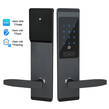 Черный Цвет JCBL620 Электронный Умный Цифровой Дверной замок Bluetooth Приложение Интеллектуальный Кодовый замок Поддержка NFC карты Gate House