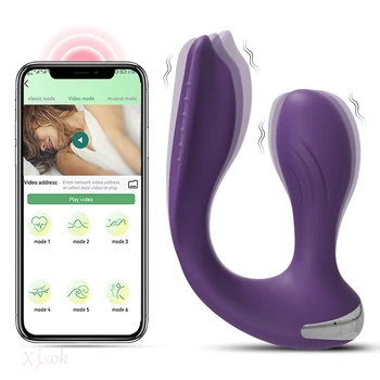 Приложение Bluetooth Вибратор для женщин, Трусики, Носимый Фаллоимитатор с точкой G, Массажер, Вибрирующее Яйцо, Анальная пробка, Товары для взрослых, секс-игрушки для пары
