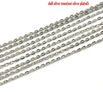 Звенья Doreen Box Lovely серебристого цвета-открытые кабельные цепочки 3x2 мм, продаются партией по 10 м (B15316)