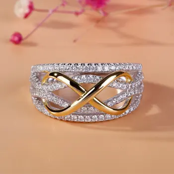 Модное Женское кольцо с Бесконечным Цирконием, Обручальное кольцо для пары, Роскошные Свадебные украшения, Кольца для женщин, подарок на годовщину