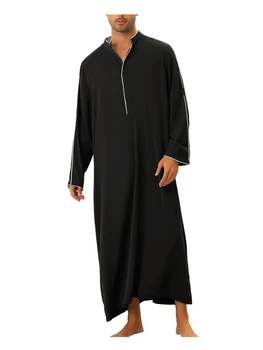 Ислам Мусульманская Мужская Одежда Jubba Thobe Abaya Homme Мусульманский Кафтан Исламские Халаты Пакистан Саудовская Аравия Djellaba Eid Модное Платье
