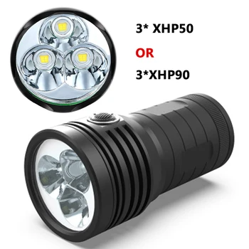 Супер Мощный светодиодный Фонарик 3шт XHP90.2 Встроенный Аккумулятор Тактический 3-Режимный фонарик USB Перезаряжаемая Лампа Ультра Яркий Lintern