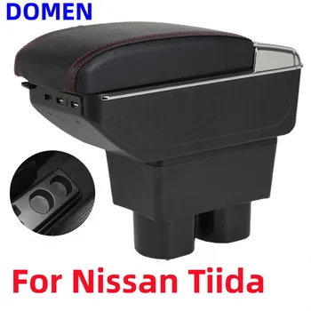 Для Nissan Tiida C11 подлокотник для Nissan Sylphy Versa Tiida Latio автомобильный подлокотник коробка Интерьер USB центр коробка для хранения Аксессуары