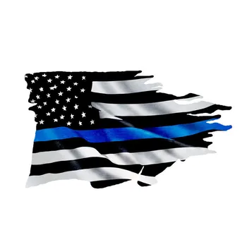Z1016 # Автомобильная наклейка для Полиции США, Тонкая синяя линия, Рваный Флаг, Аксессуары, Pegatinas Para Coche, Сделай сам, Автомобильный Стайлинг