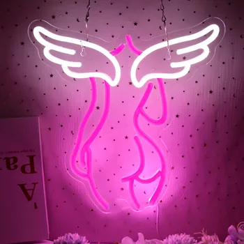 Angel Lady Body Светодиодная Неоновая Световая Вывеска с питанием от USB Настенный художественный светильник Декор для домашней вечеринки, бара, магазина, Свадебного декора, Акриловые Неоновые лампы