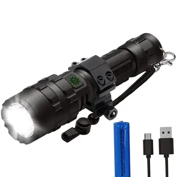 Мощный светодиодный фонарик USB Перезаряжаемый Мини светодиодный фонарик с 5 переключаемыми режимами водонепроницаемый фонарик использует батарею 18650 для кемпинга