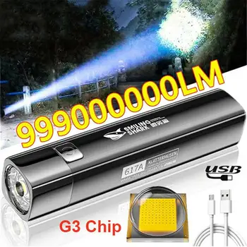 Портативный 2 В 1 Ультра яркий G3 тактический светодиодный фонарик USB Перезаряжаемая наружная лампа для ночной Езды, Кемпинга, вспышки