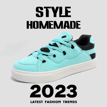 Модная спортивная обувь с кружевом, мужская легкая вулканизированная обувь, новинка 2023 года, мужская обувь, кроссовки из искусственной замши, повседневная обувь для прогулок