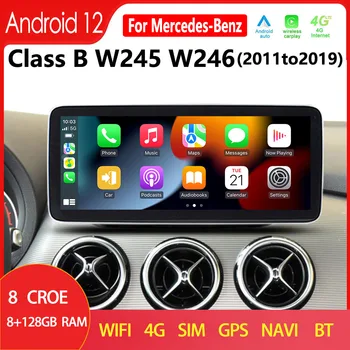 W245 Android 12 Беспроводной CarPlay Для Mercedes Benz B Class W246 11to19 Автомобильный Радиоприемник GPS Навигация Мультимедийный Плеер Сенсорный Экран