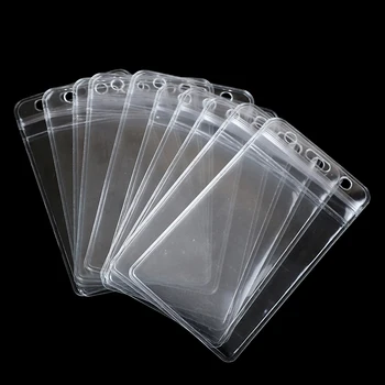 10 шт./лот, Вертикальная Прозрачная Виниловая Пластиковая Прозрачная сумка для удостоверения личности, чехол, Держатель значка, Аксессуары
