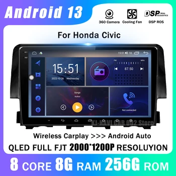 Авторадио Плеер Для Honda Civic 2015 2016 2017 2018 2019 2020 Мультимедийный Видео Carplay Bluetooth BT GPS Стерео Головное Устройство