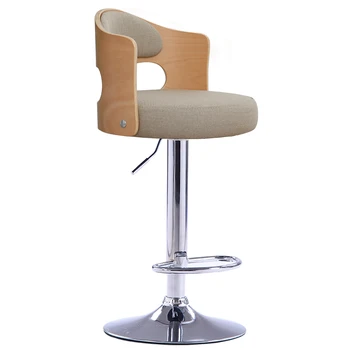 Многофункциональный барный стул, бытовой Простой Подъемный Вращающийся Обеденный стул с подставкой для ног, барный стул для кафе со спинкой из массива дерева
