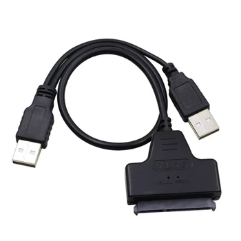 Кабели-переходники SATA на двойной USB 22pin, 2,5-дюймовый 7-15-контактный Кабель для передачи данных SATA, 2,5-дюймовый конвертер жестких дисков