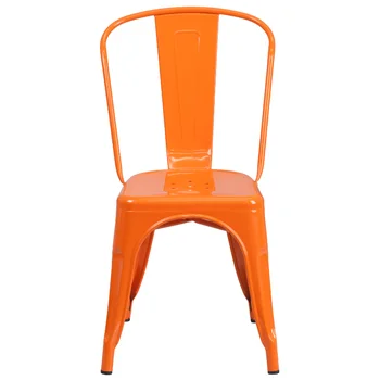 Металлический стул для штабелирования внутри и снаружи коммерческого класса, оранжевый