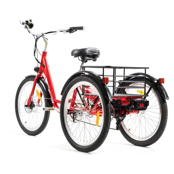 Трехколесный Велосипед для взрослых Красный Товар Электрический трайк для пожилых людей 350 Вт Мобильный трехколесный велосипед для пожилых людей