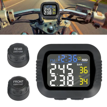 Цветной ЖК-дисплей, Система контроля давления в шинах, Цифровые часы С 2 внешними датчиками, Температурная сигнализация, TPMS для мотоцикла