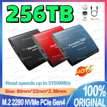 Совершенно Новый 256 ТБ SSD Высокоскоростной жесткий диск Портативные внешние твердотельные жесткие диски USB 3.1 Type-C SSD Интерфейс 2 ТБ массового хранилища