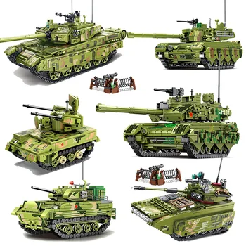 WW2 Военный Тип 99A Основная модель боевого танка Строительные блоки Армейское оружие для солдат, Развивающие кирпичи, игрушки для мальчиков, подарки
