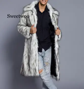 Новейшая модная куртка из искусственного меха, мужская зимняя утепленная меховая куртка, пальто с лисьим мехом, Ветрозащитная куртка, мужской жакет из искусственного меха