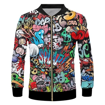 OGKB Уличная 3d Мужская куртка на молнии в стиле Хип-хоп, Повседневное Пальто с принтом Аниме Граффити, Забавные Куртки Оверсайз 6XL, Прямая Доставка