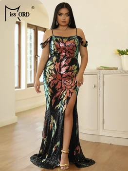 Missord Большого размера с открытыми плечами, Винтажное платье для выпускного вечера с блестками, женская одежда 4XL Vestidos