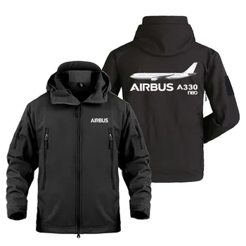 Топы 2024, Флисовые Теплые Пилоты Airbus A330neo, Ветрозащитные Водонепроницаемые Куртки SoftShell для Мужчин, Военное Уличное Мужское Пальто, Куртка