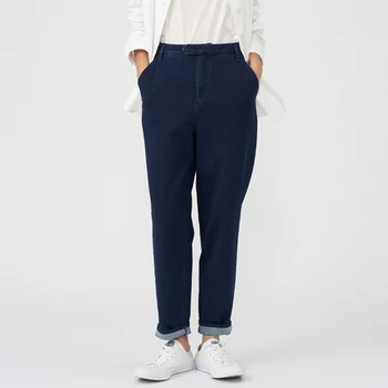 Женские джинсовые брюки 2023, весна-лето, Новые минималистичные классические экологичные прямые джинсы