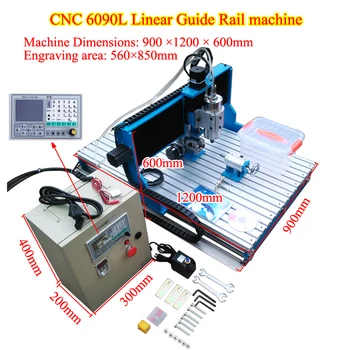 LY CNC 6090L Автоматическая Металлическая Линейная Направляющая Машина 4 Оси 3xis 2200 Вт 1500 Вт для Гравировального станка и Фрезерного станка