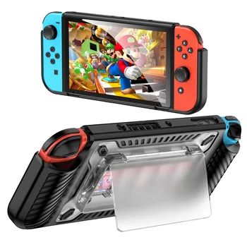 Защитный чехол для Nintendo Switch OLED Case Shell Консоль Противоударный От падения с 5 слотами для хранения игровых карт