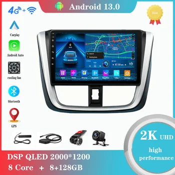 Android 12,0 Для Toyota Vios Yaris L 2016-2019 Мультимедийный плеер Авто Радио GPS Carplay 4G WiFi DSP Bluetooth
