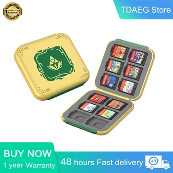 Новая Золотисто-Зеленая Кассетная коробка с 12 Карточками, Совместимая С Игровыми картами Nintendo Switch, коробка для игровых карт Switch