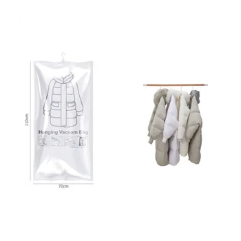 6ШТ Подвесные вакуумные пакеты для хранения одежды, Вакуумные пакеты для экономии пространства для одежды с крючком-вешалкой