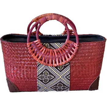 Сумка ручной работы из бамбука в китайском стиле, Женская сумка в этническом стиле, художественная сумка из соломы, мини-переносная сумка для хранения из ротанга