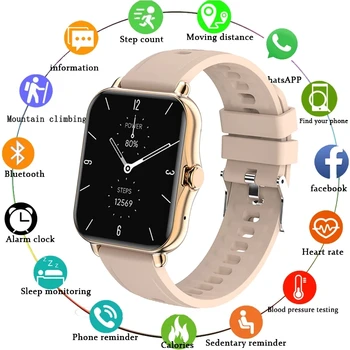 Смарт-часы LIGE 2021 Новые 1,7-дюймовые Мужские Умные часы с полным сенсорным экраном, Пульсометр, Женский Фитнес-браслет, спортивные часы для Android
