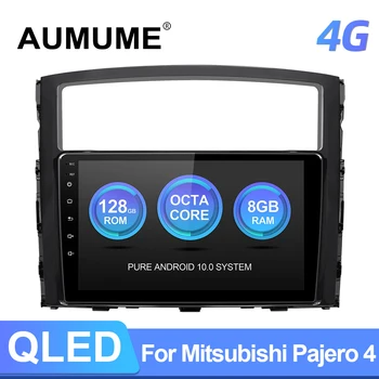 QLED Android10 Авто Автомагнитола Для Mitsubishi/Pajero4 V80 V90 2006-2014 GPS Навигация Автомобильный Мультимедийный Плеер Carplay 4G Без 2din