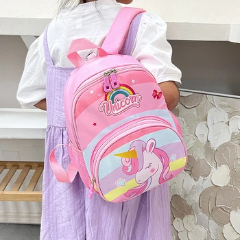 Сумка для детского сада с милым единорогом розового цвета Для девочек, Детские рюкзаки с героями мультфильмов для мальчиков, школьные сумки для детского сада, детская школьная сумка с единорогом