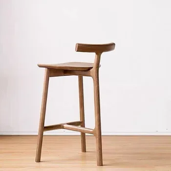 Барные стулья из массива дерева для дома, барный стул, Скандинавский Дизайнер, Высокие Стулья для отдыха, Современная минималистичная мебель для домашнего бара
