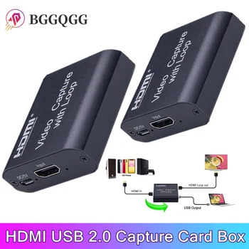HD 1080P 4K HDMI Карта Видеозахвата HDMI к USB 2.0 Placa De Captura Запись настольной Игры Прямая Трансляция ТВ HDMI Loop