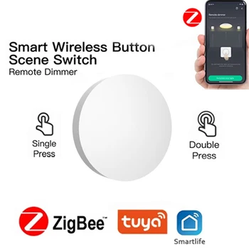Tuya ZigBee Кнопка переключения сцены Интеллектуальная связь Умный переключатель Автоматизация на батарейках Работа с устройствами Smart Life Zigbee