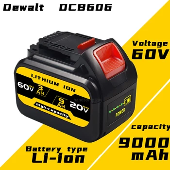 DCB606 9000mAh 20V/60V/120V MAX Batterie, заменитель для Dewalt DCB609G DCB612 Arbeit mit Alle 20V/60V/120V Беспроводных электроинструментов
