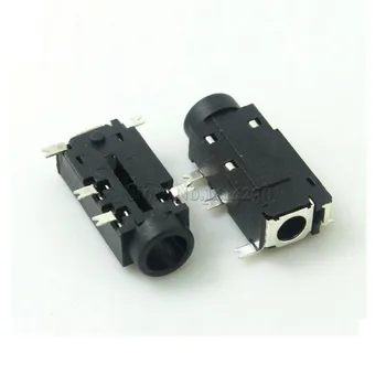 Высокое Качество 5ШТ 3,5 мм Разъем для наушников 5 контактов SMT С переключателем Аудиоразъема