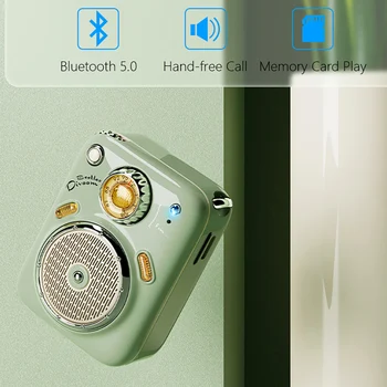 Новый ретро динамик Bluetooth FM-радио, портативный мини-смарт-динамик 4 в 1, TF-карта, уличный водонепроницаемый подарок подруге на день рождения