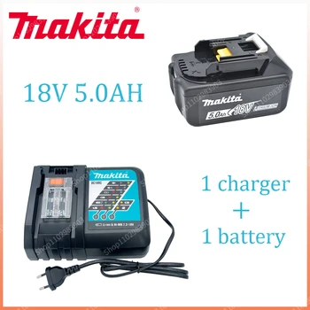 Оригинальный Аккумулятор Для Электроинструмента Makita 18V 5.0Ah/5000mAh Со Светодиодной литий-ионной Заменой BL1860B BL1860 BL1850