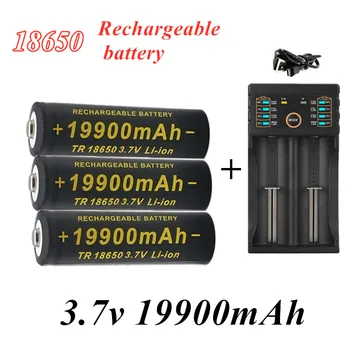 Новый аккумулятор 18650 3,7 В 19900 мАч, литий-ионная аккумуляторная батарея для светодиодного фонарика, аккумулятор 18650 оптом + USB зарядное устройство