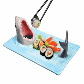 Креативная Керамическая Тарелка Shark Бытовая с Уксусом, Высококачественная Легкая Роскошная Тарелка для Макания Пельменей