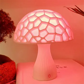RGB 16 цветов Грибовидная лампа Силиконовый сенсорный датчик LED С регулируемой яркостью Идиллический Прикроватный ночник Для декора комнаты на Рождество 20