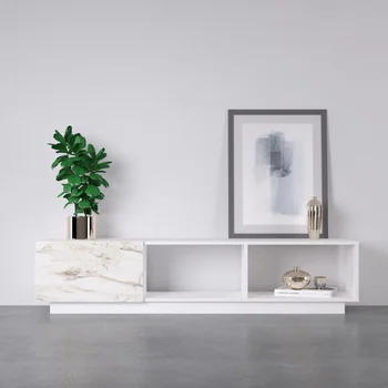 Подставка для телевизора Lepando White & Marble |Развлекательный центр | Современная подставка для телевизора | Современная мебель | Гостиная