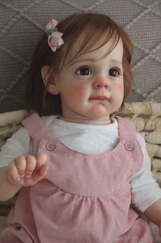 60 См Высококачественная Возрожденная Малышка с ручной Росписью Реалистичная Кукла ручной работы с укорененными вручную волосами Bebe Doll Toy Gifts