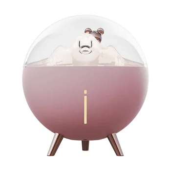 Увлажнитель воздуха USB Тихий Космический Медведь со светодиодной подсветкой Мини Увлажнитель Воздуха Туманообразователь Ароматерапия для домашнего Офиса Розовый